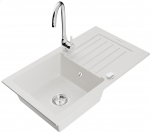 K&ouml;&ouml;givalamu koos kraaniga Mexen Pablo, vaik/graniit, 75.2 cm x 43.6 cm x 16.1 cm, valge