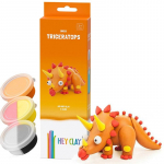 Savistkujukeste valmistamise komplekt, dinosaurus Hey Clay Triceratops, oranž v.