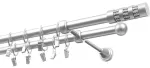 Kardinapuu komplekt Olimp Cylinder Krysztal, 250 cm, &Oslash; 19 mm, matt kroom v.