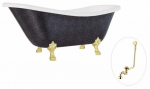 Vann, teisaldatav Besco Otylia Glam, 170 cm x 77 cm x 68.5 cm, ovaalne, kuldne/grafiit