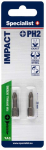 Kruvikeeraja otsikute komplekt Specialist+ Impact, PH2, 25 mm, 1/4"
