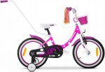 Lisaratastega laste jalgratas, laste Tabou Miss CS Alu, valge/roosa, 12"
