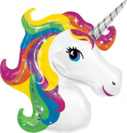 &Otilde;hupall erikujuga Amscan Unicorn, valge v./mitmev&auml;rviline