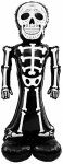 Fooliumist &otilde;hupall erikujuga Halloween Skeleton 170 cm, valge v./must v.