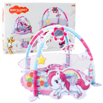 Tegevusmatt, pallidega Lean Toys 3in1 Unicorn, 92 cm x 49 cm, roosa v.