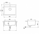 K&ouml;&ouml;givalamu Aquasanita, kivimass, 56.5 cm x 51 cm x 20 cm, must v.
