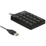 Juhtmega arvutiklaviatuur Delock USB Keypad 19 Keys, EN, must v.