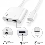 Adapter Riff J-009, Lightning/3.5 mm (AUX), 9 cm, valge v.