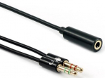 Kaabel Sbox 35F-2X35M 3.5mm 4-pin female - 2 x 3.5mm 3.5 mm 4-pin female, 2 x 3.5 mm 3-pin male, 0.2 m, must v.