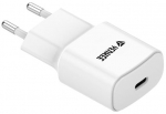 Telefoni laadija Yenkee YAC 2033WH USB C Charger, USB Type C, valge v., 20 W