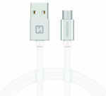 Juhe Swissten, Micro USB/USB, 120 cm, valge