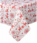 Laudlina ruudukujuline Splendid Carol, valge/punane, 85 x 85 cm