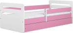 Lastevoodi Kocot Kids Tomi, roosa v., 80 x 180 cm, ilma voodipesukastita, madratsiga