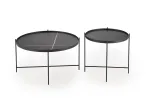 Kohvilaudade komplekt Domoletti, must v./marmor v., 48 - 73 cm x 48 cm x 40 - 47 cm
