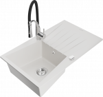 K&ouml;&ouml;givalamu koos kraaniga Mexen Cesar Aster, graniit, 77.5 cm x 47 cm x 20 cm, valge/must/kroom