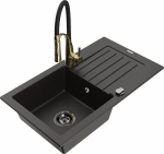 K&ouml;&ouml;givalamu koos kraaniga Mexen Pablo Aster, graniit, 75.2 cm x 43.6 cm x 16.1 cm, metallic black / gold