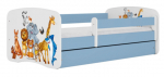 Lastevoodi Kocot Kids Animals, sinine v./valge v., 70 x 140 cm, ilma voodipesukastita, madratsiga