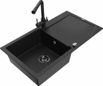 K&ouml;&ouml;givalamu koos kraaniga Mexen Leo, vaik/graniit, 80 cm x 50 cm x 19 cm, must