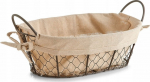 Leivakorv Zeller Country, tekstiil/metall, 30 cm x 21 cm