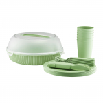 Plastikn&otilde;ude ja lauariistade komplekt Ambition Curly, plastik, roheline v.