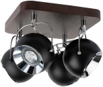 Valgusti kohtvalgusti Spot-Light Ball Wood, GU10, 4 x 5 W, must v./kroom v.