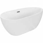 Vann, teisaldatav Mexen Eos, 170 cm x 75 cm x 58 cm, as&uuml;mmeetriline, valge/metallik must