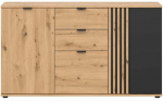 Kummut Vabres, must v./artisan oak, 87 cm x 150.5 cm x 40 cm
