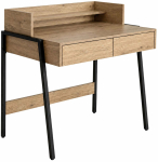 Kirjutuslaud sahtlitega Akord Furniture Factory Flux, 48 cm x 78 cm, 95 cm, must v./artisan oak v.