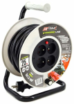 Pikendusjuhe trumlil AWTools Standard Line AW70219, 3 x 1,5 mm&sup2;, 50 m, IP44, 4 pesa, must v./hall v.