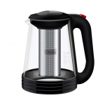 Teekann koos kurnaga Bollire BR3406, 1.5 l, l&auml;bipaistev v./must v.