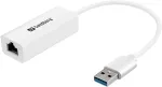 Adapter Sandberg USB3.0 Gigabit Network Adapter USB A male, RJ-45 female, valge v.