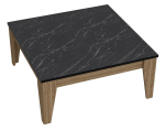 Kohvilaud Kalune Design Lorenz, must v./p&auml;hklipuu v., 85 cm x 85 cm x 35 cm