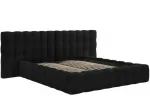 Voodi kahekohaline Micadoni Home Mamaia Velvet Double Headboard, 180 x 200 cm, must v., ilma madratsita, p&otilde;hjalippidega