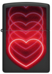 Tulemasin Zippo 48593 Hearts Design, must v./punane v.