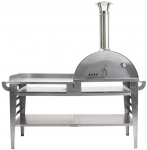 Puuk&uuml;ttega pizzaahi koos aluse ja k&uuml;ljelauaga GrillSymbol Pizzo-XL-Set-inox, 180 cm x 81 cm x 182 cm