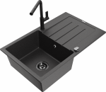 K&ouml;&ouml;givalamu koos kraaniga Mexen Bruno, graniit, 79 cm x 49 cm x 20 cm, must/grafiit