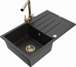 K&ouml;&ouml;givalamu koos kraaniga Mexen Bruno Duero, graniit, 79.5 cm x 49.5 cm x 20 cm, metallic black/silver