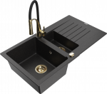 K&ouml;&ouml;givalamu koos kraaniga Mexen Matias Aster, graniit, 90 cm x 50.5 cm x 20 cm, metallic black/silver