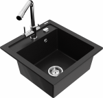 K&ouml;&ouml;givalamu koos kraaniga Mexen Vito, vaik/graniit, 49 cm x 52 cm x 21 cm, must/kroom