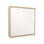 Riidekapp ADRK Terecia 200, valge v./pruunikas v., 58 cm x 200 cm x 215 cm