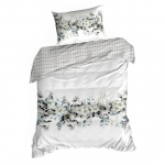 Voodipesukomplekt Nika PTE-157, valge/roheline, 140 x 200 cm