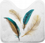 WC vaip Douceur d`Interieur Plumiss, kuldne v./valge v./roheline v., 45 cm x 45 cm