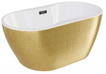 Vann, teisaldatav Besco Navia Glam Gold, 160 cm x 80 cm x 60 cm, ovaalne, kuldne/grafiit