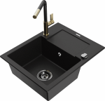 K&ouml;&ouml;givalamu koos kraaniga Mexen Enzo, vaik/graniit, 57.6 cm x 46.5 cm x 17.4 cm, must