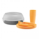 Plastikn&otilde;ude ja lauariistade komplekt Ambition Curly, plastik, oranž v.