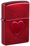 Tulemasin Zippo Stamped Heart Design 46588, punane v.