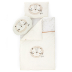 Beebide voodipesukomplekt Kalune Design Baby Lion, 60 x 90 cm, valge v./beež v.