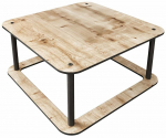 Kohvilaud Kalune Design Hole, tamm v./must v., 70 cm x 70 cm x 38 cm