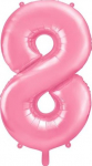 Fooliumist &otilde;hupall number PartyDeco Nr. 8, heleroosa v.