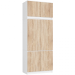 Riidekapp Akord S, valge v./sonoma tamm v., 90 cm x 51 cm x 235 cm